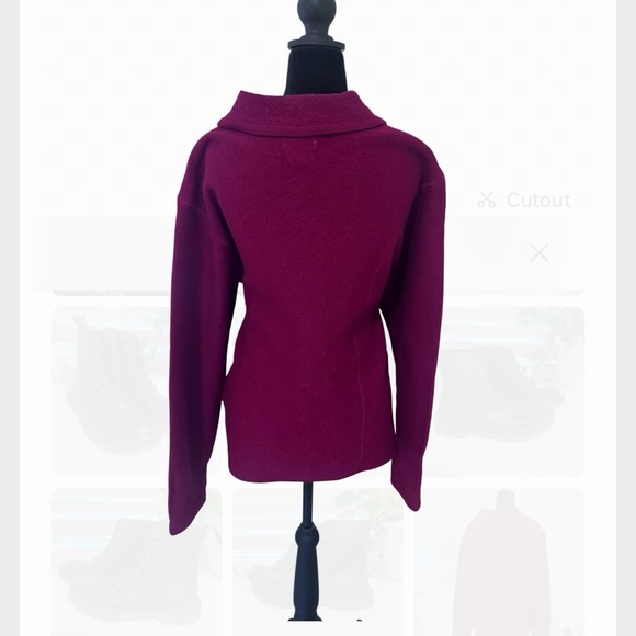 Elegant Berry Button-Up Women's Jacket - Picture 3 of 7